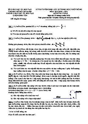 Đề thi tuyển sinh Lớp 10 Trung học phổ thông môn Toán - Đề 1 - Năm học 2020-2021 - Phòng giáo dục và đào tạo quận Bình Tân (Có đáp án)