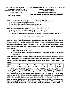 Đề thi tuyển sinh Lớp 10 Trung học phổ thông môn Toán - Đề 4 - Năm học 2020-2021 - Phòng giáo dục và đào tạo quận Bình Tân (Có đáp án)