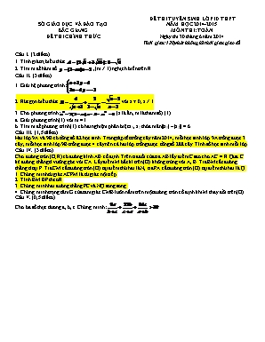 Đề thi tuyển sinh vào Lớp 10 THPT môn Toán - Năm học 2014-2015 - Sở giáo dục và đào tạo tỉnh Bắc Giang (Có đáp án)