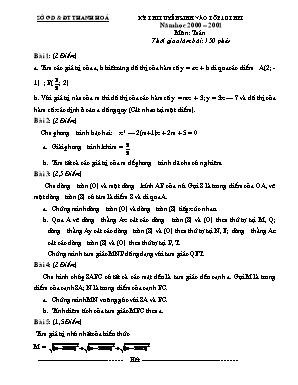 Đề thi tuyển sinh vào Lớp 10 THPT môn Toán tỉnh Thanh Hóa từ năm 2001 đến 2019