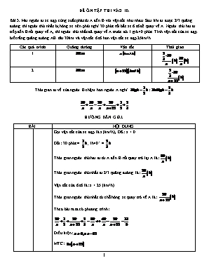 Đề toán ôn tập thi vào Lớp 10 (Có đáp án)