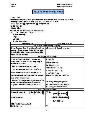 Giáo án Đại số Lớp 8 - Chương trình cả năm - Năm học 2013-2014