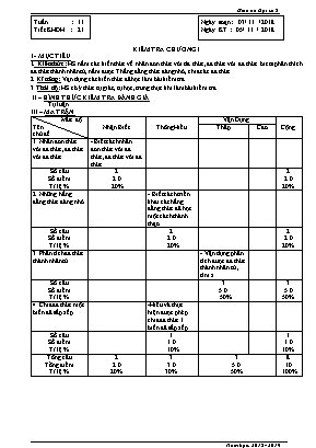 Giáo án Đại số Lớp 8 - Tiết 21+22 - Năm học 2018-2019