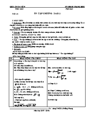 Giáo án Đại số Lớp 9 - Tiết 16: Ôn tập Chương I (Tiết 1) - Năm học 2017-2018 - Phạm Quang Huy