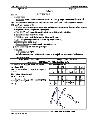 Giáo án Đại số Lớp 9 - Tiết 24: Luyện tập - Năm học 2017-2018 - Phạm Quang Huy