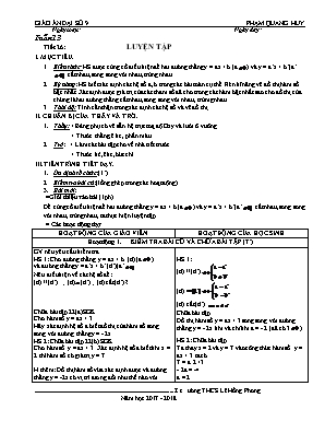 Giáo án Đại số Lớp 9 - Tiết 26: Luyện tập - Năm học 2017-2018 - Phạm Quang Huy