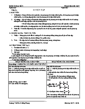 Giáo án Đại số Lớp 9 - Tiết 33: Luyện tập - Năm học 2017-2018 - Phạm Quang Huy