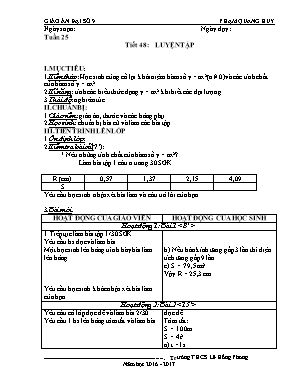 Giáo án Đại số Lớp 9 - Tiết 48: Luyện tập - Năm học 2016-2017 - Phạm Quang Huy