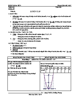 Giáo án Đại số Lớp 9 - Tiết 50: Luyện tập - Năm học 2016-2017 - Phạm Quang Huy