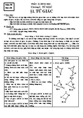 Giáo án Hình học Lớp 8 - Chương trình cả năm