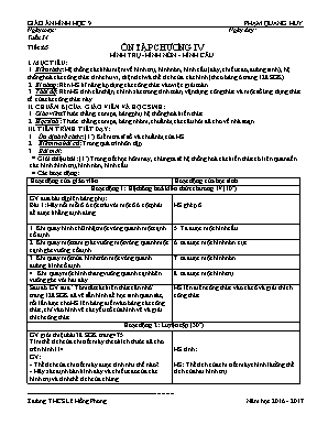 Giáo án Hình học Lớp 9 - Tiết 65: Ôn tập Chương IV - Năm học 2016-2017 - Phạm Quang Huy