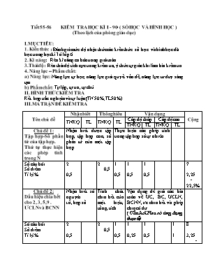 Giáo án Toán Lớp 9 - Tiết 55+56: Kiểm tra học kỳ I (Số học và Hình học)