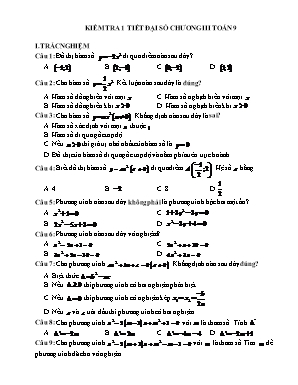 Kiểm tra 1 tiết Chương III môn Toán Lớp 9 (Có lời giải)