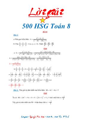 Lời giải 500 Đề học sinh giỏi môn Toán Lớp 8 - Phần 1 - Nguyễn Văn Đại