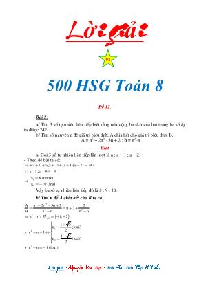 Lời giải 500 Đề học sinh giỏi môn Toán Lớp 8 - Phần 2 - Nguyễn Văn Đại