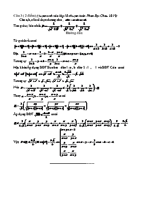 Lời giải Câu 3 trong đề thi tuyển sinh vào Lớp 10 chuyên Toán Phan Bội Châu năm 2019