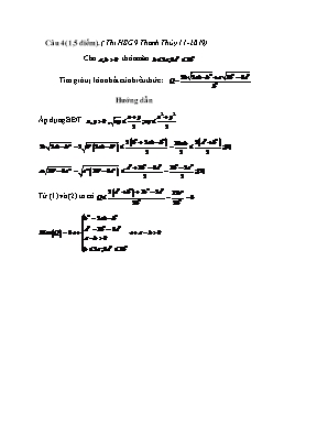 Lời giải Câu 4 trong đề thi học sinh giỏi môn Toán Lớp 9 huyện Thanh Thủy năm 2019