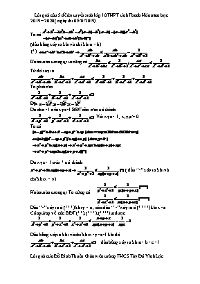 Lời giải Câu 5 trong đề thi tuyển sinh Lớp 10 THPT môn Toán tỉnh Thanh Hóa - Năm học 2019-2020