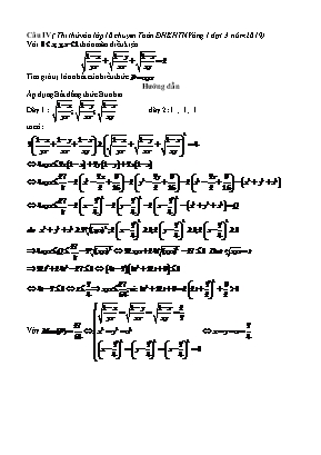 Lời giải câu IV trong đề thi thử vào Lớp 10 chuyên Toán ĐHKHTN vòng 1 đợt 3 năm 2019