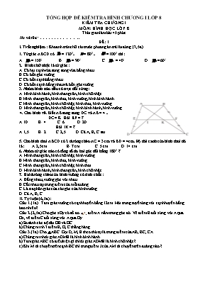 Tổng hợp đề kiểm tra Chương I môn Hình học Lớp 8