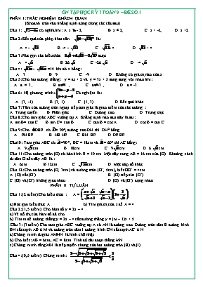 5 Đề ôn tập học kỳ I môn Toán Lớp 9