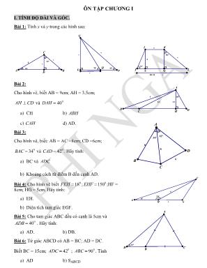 Bài tập ôn tập Chương I môn Hình học Lớp 9 - Phi Nga