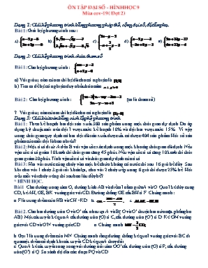 Bài tập ôn tập Đại số và Hình học Lớp 9 trong mùa Cov-19 (Đợt 2)