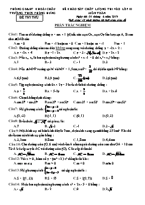 Bộ đề khảo sát chất lượng thi vào Lớp 10 môn Toán - Năm học 2018-2019 - Trường THCS Phùng Hưng