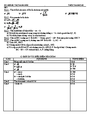 Bộ đề kiểm tra học kì I môn Toán Lớp 9 - Hoàng Thị Thanh Hảo