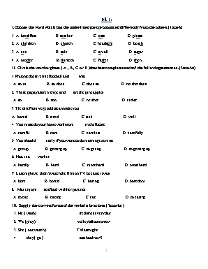 Bộ đề kiểm tra học kỳ II môn tiếng Anh Lớp 7 (Có đáp án)