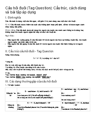 Câu hỏi đuôi (Tag Question): Cấu trúc, cách dùng và bài tập áp dụng