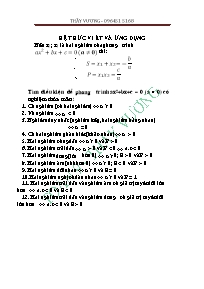 Chuyên đề Đại số Lớp 9: Hệ thức Vi-ét và ứng dụng - Thầy Vương