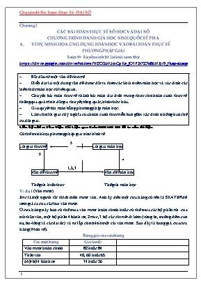 Chuyên đề toán thực tế - Đại số - Chương I: Các bài toán thực tế số học và đại số chương trình đánh giá học sinh quốc tế Pisa