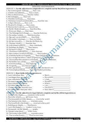 Chuyên đề tự học Tiếng Anh (Theo tham chiếu Châu Âu 6 bậc) - Comparisons - Đỗ Bình