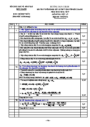 Đáp án đề thi vào Lớp 10 THPT chuyên Bắc Giang môn Vật lý - Năm học 2016-2017 - Sở giáo dục và đào tạo Bắc Giang