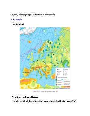 Đề cương Địa lý Lớp 7 - Bài 51: Thiên nhiên châu Âu