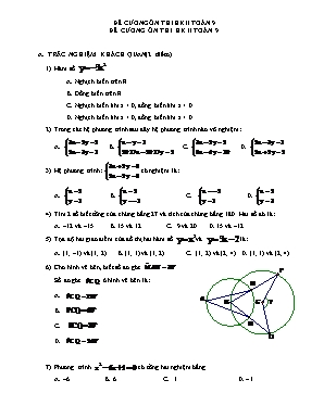 Đề cương ôn thi học kì 2 môn Toán Lớp 9