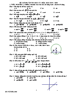 Đề cương ôn thi học kì I môn Toán Lớp 9 - Năm học 2019-2020 - Từ Chí Linh