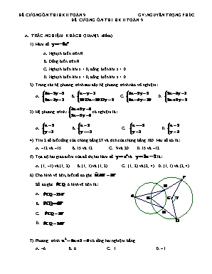 Đề cương ôn thi học kì II môn Toán Lớp 9 - Nguyễn Trọng Phúc