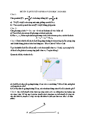 Đề ôn tập tuyển sinh Lớp 10 môn Toán - Năm học 2020-2021