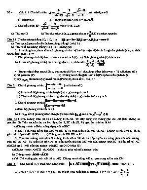 Đề ôn thi vào Lớp 10 THPT môn Toán - Đề 4