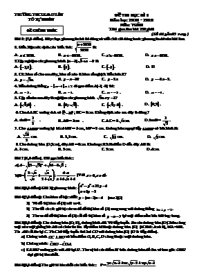 Đề thi học kì I môn Toán Lớp 9 - Năm học 2018-2019 - Trường THCS Giao Tân