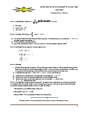 Đề thi thử tuyển sinh vào Lớp 10 môn Toán lần 1 - Năm học 2017-2018