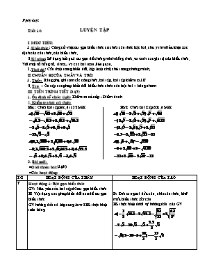 Giáo án môn Đại số Lớp 9 - Tiết 14: Luyện tập