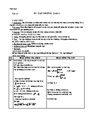 Giáo án môn Đại số Lớp 9 - Tiết 16: Ôn tập Chương I (Tiết 1)