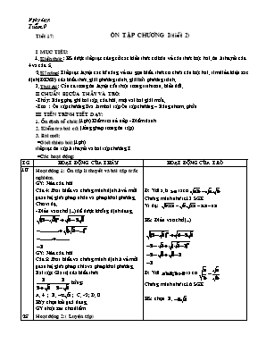 Giáo án môn Đại số Lớp 9 - Tiết 17: Ôn tập Chương I (Tiết 2)
