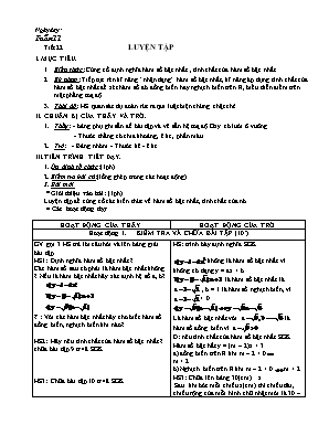 Giáo án môn Đại số Lớp 9 - Tiết 22: Luyện tập