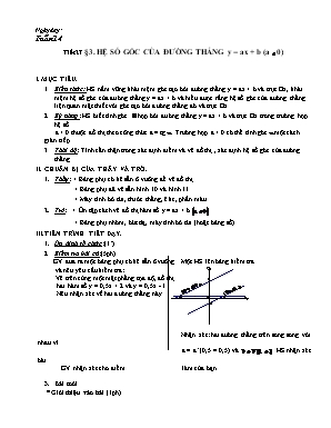 Giáo án môn Đại số Lớp 9 - Tiết 27: Hệ số góc của đường thẳng y = ax + b