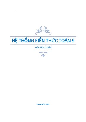 Hệ thống kiến thức Toán 9 - Kiến thức cơ bản