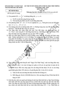 Tổng hợp đề thi tuyển sinh Lớp 10 môn Toán qua các năm - Sở giáo dục và đào tạo Thành phố Hồ Chí Minh